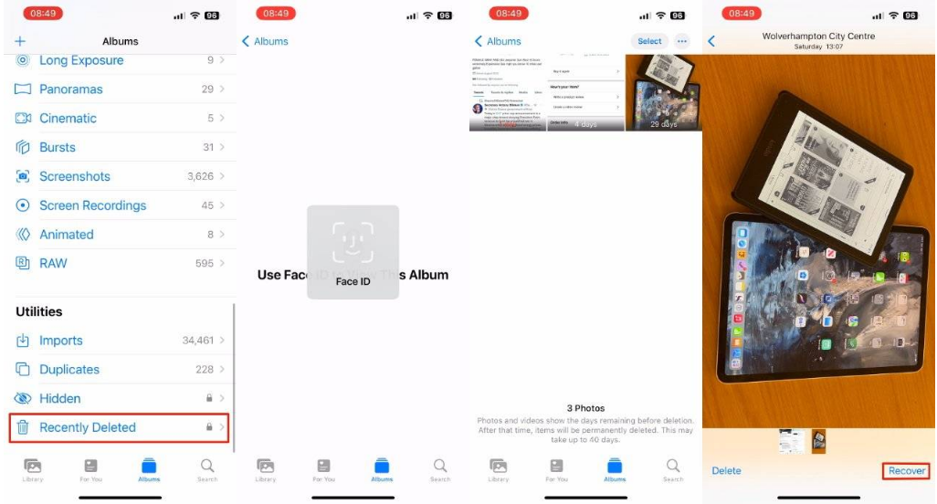 铺前镇苹果14维修分享 iPhone14 上恢复已删除的照片 